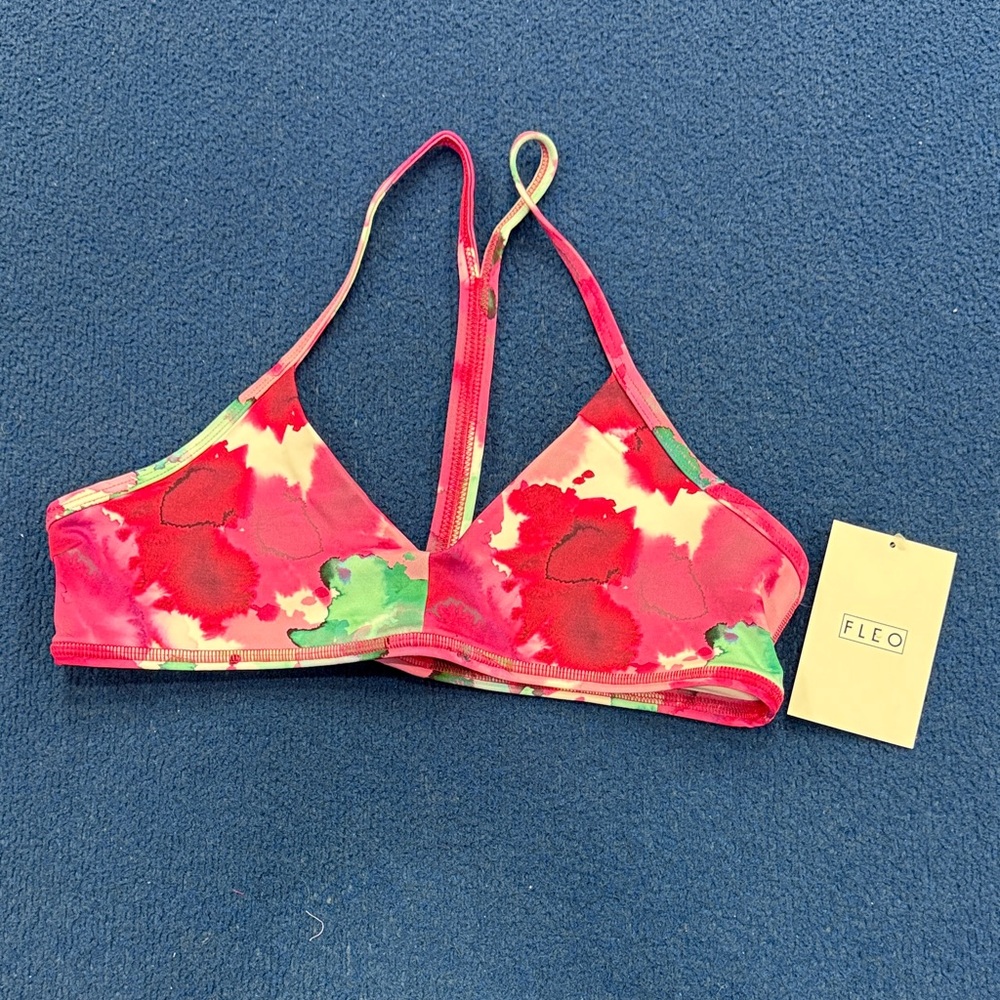 Fleo Pink magenta and Green Floral Sports Bra/Swim top